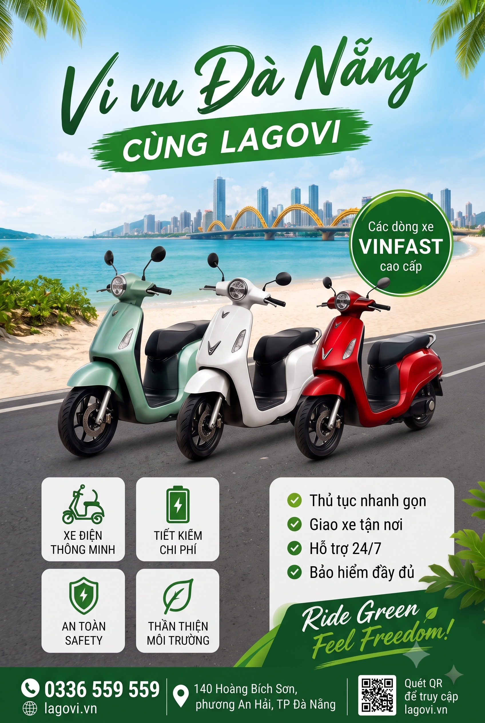 Bản đồ trạm sạc xe máy điện Đà Nẵng Hội An